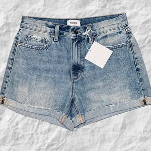 NWT‎ Pistola Cuffed Hem Light Wash Denim Shorts, Distressed, 3.5” Inseam Size 27